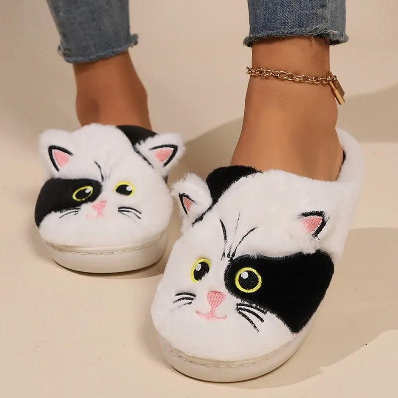 Fluffy Cat Slippers For Women And Men Warm Indoor Plush Slides 🐾😺❄️