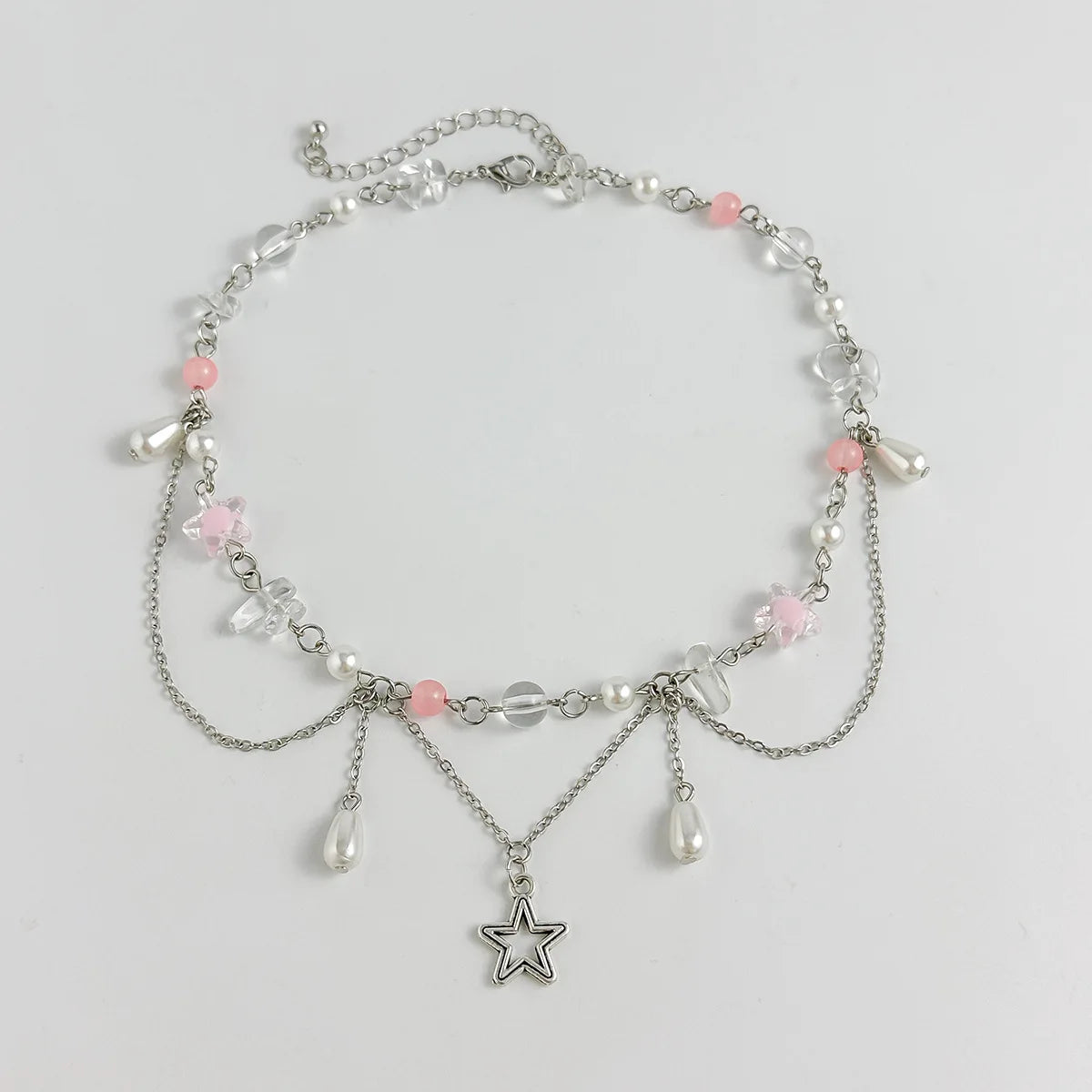 Kawaii Starry Tassel Necklace 🌟✨ | Cute Imitation Pearl Pendant for Weddings & Parties 💖🎉