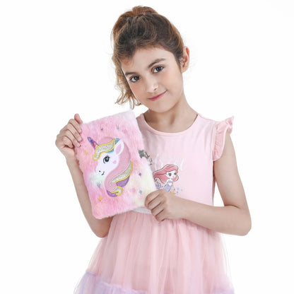 Unicorn Plush Lockable Diary A5 Notebook For Girls Cute Stationery Gift 🦄📓🔒