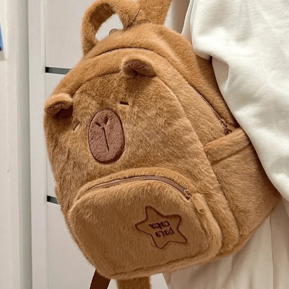 Cuddly Capybara Kawaii Plush Backpack - Your Adorable Companion! 🐾🎒✨