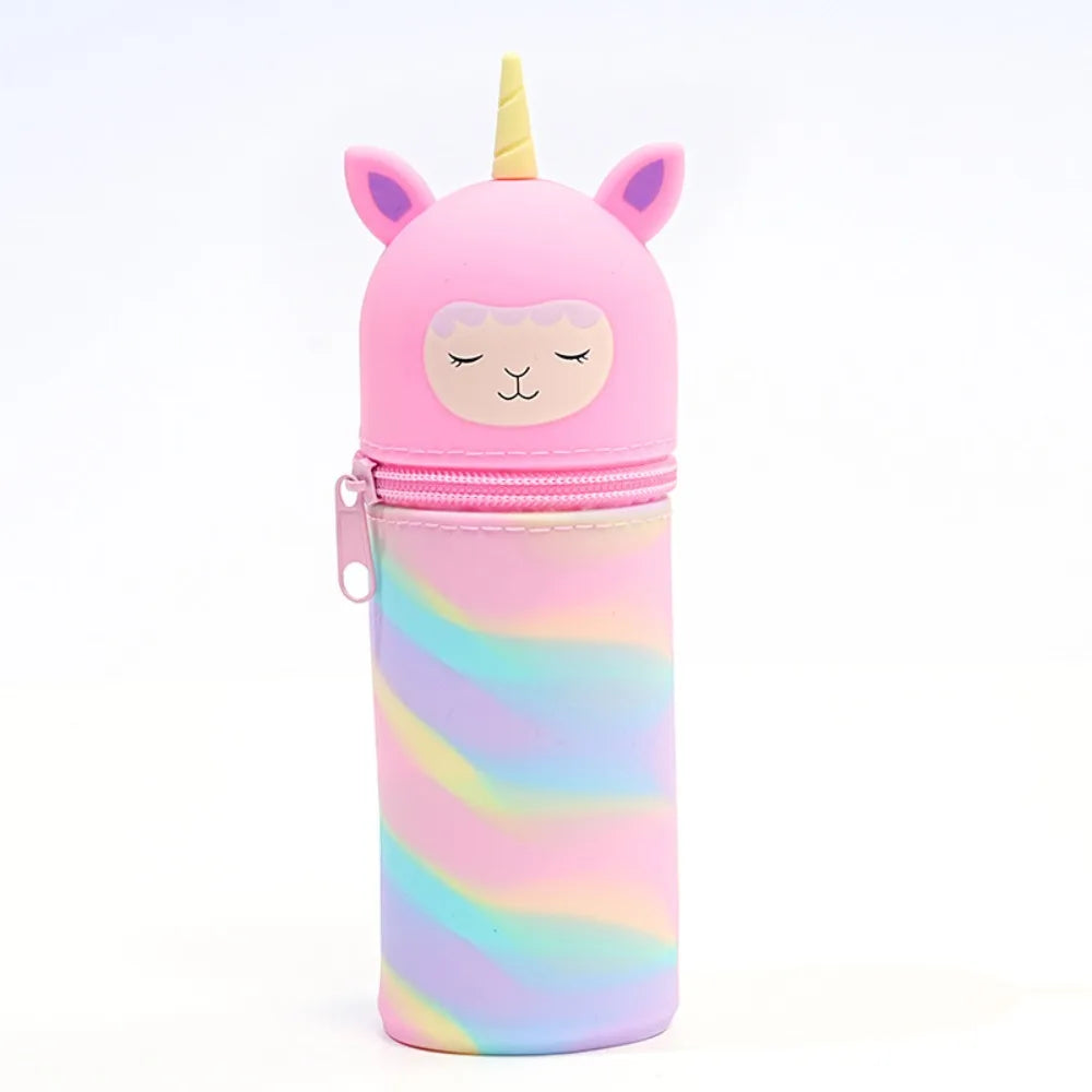 Cute Animal Silicone Pen Case With Large Capacity Pencil Holder Lipstick 🎒