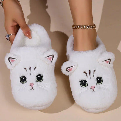 Fluffy Cat Slippers For Women And Men Warm Indoor Plush Slides 🐾😺❄️