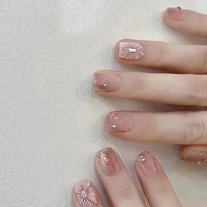 Cute Kawaii Bunny Press-On Nails 🐰✨ | 24 Pcs Full Coverage Acrylic Nail Art Set 🎨 | Reusable & Adorable Fake Nails with Tools! 💅🌸