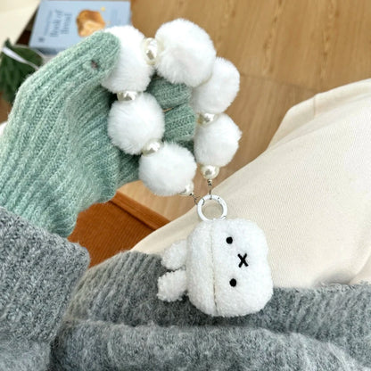 Kawaii Plush White Rabbit AirPods Cozy Case 🐰✨ for 1/2, 3, Pro & Pro 2! 🎧💖