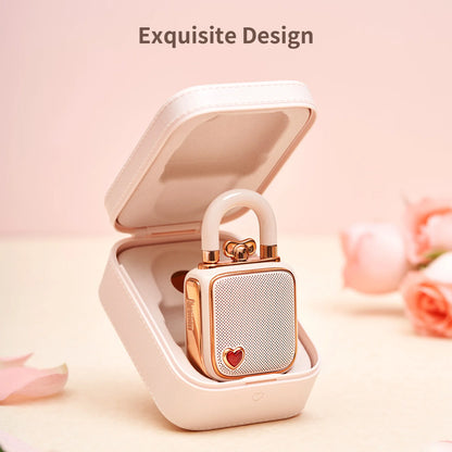 Kawaii Divoom LoveLock Mini Bluetooth Speaker 🎶✨ - Adorable Retro White Noise Sleep Aid for Cozy Bedrooms! 🛌💖