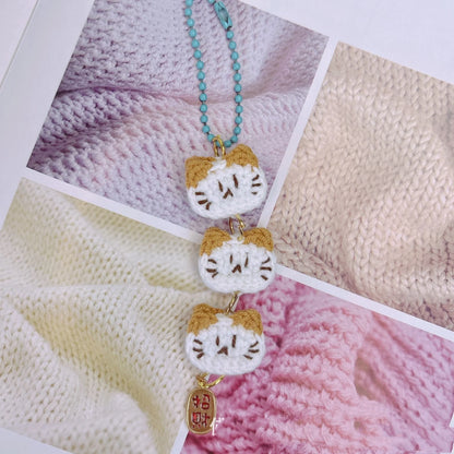 Handmade Cat Fish Keychain Crochet Doll Pendant Cute Bag Accessory 🐾🎀