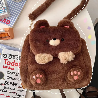 Bear-y Cute Plush Backpack 🎒💖 - Perfectly Playful School Companion! 🐻✨