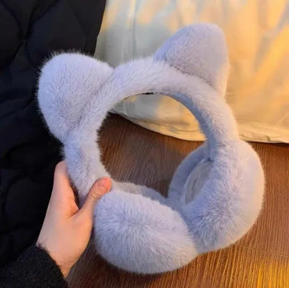 Plush Cat Ear Earmuffs For Winter Warmth Foldable Ear Covers 🐱❄️