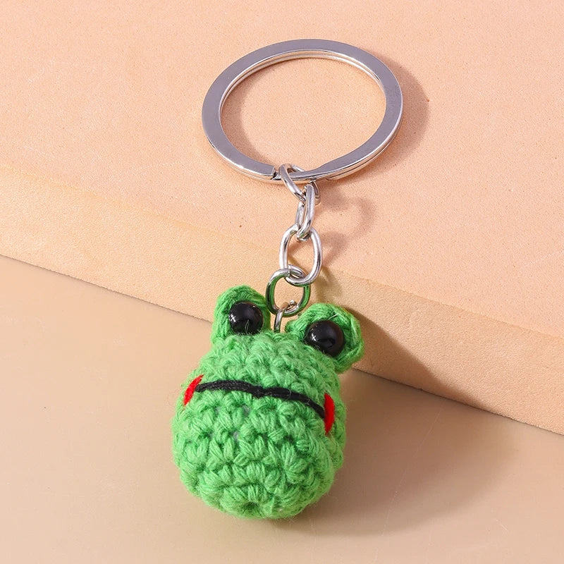Kawaii Handmade Frog Keychain 🐸✨ | Cute Cartoon Knitted Animal Charms for Bags & Keys | Perfect Gift for All Ages 🎁