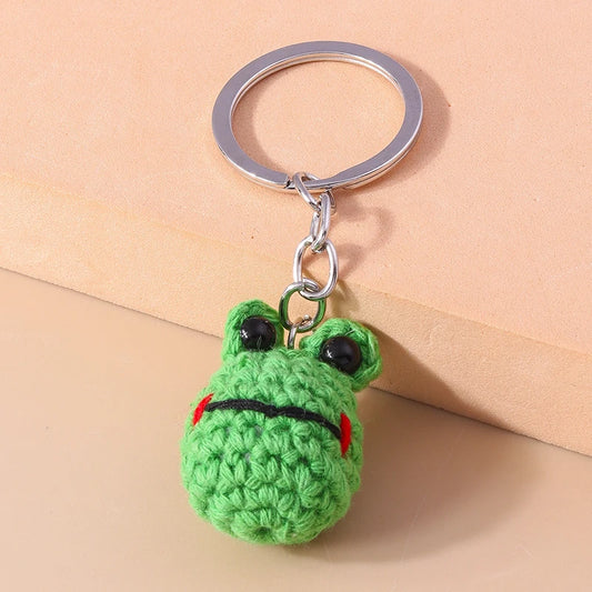 Kawaii Handmade Frog Keychain 🐸✨ | Cute Cartoon Knitted Animal Charms for Bags & Keys | Perfect Gift for All Ages 🎁