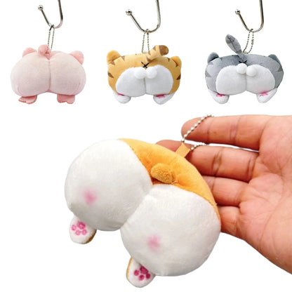 Pastel Cute Cat Dog Plush Keychain Soft Fidget Toy For Backpack Pendant Gift 🐾