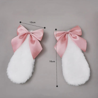 Lolita Bunny Ears Hairpin Cosplay Headwear For Women Anime Halloween 🐰🎀