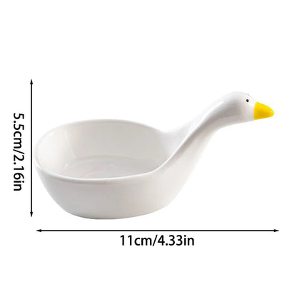 Adorable Swan Ceramic Dipping Bowls Set 🦢✨ - Cute Kawaii Sauce Dishes for Soy, Snacks & More! 🍅🥢