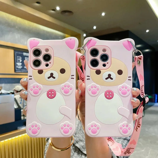 Adorable Bear Crossbody Case for Samsung A-Series 📱🐻✨