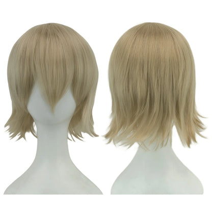 Synthetic Unisex 12 Inches Short Cosplay Bob Wig With Bangs Pink Blonde Orange Halloween Lolita Look 🎀✨