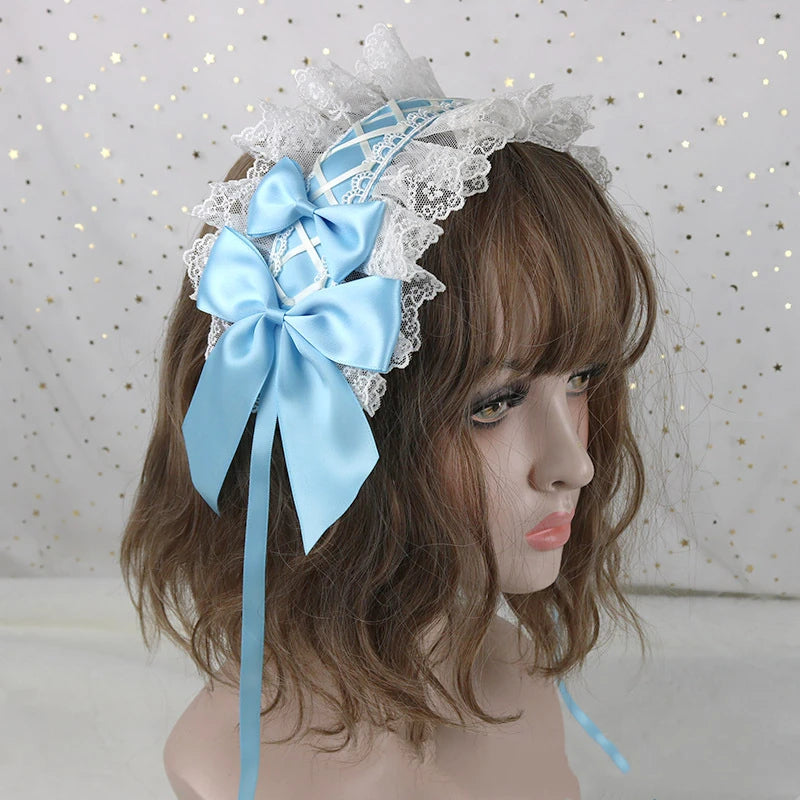 Kawaii Lace Flower Hair Hoop 🌸✨ Plush Anime Maid Headband with Bell & Tassels for Cute Cosplay Girls 🎀💖