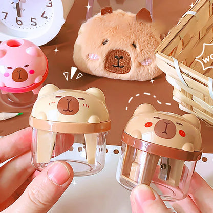 Kawaii Capybara Pencil Sharpener 🐾✏️ | Adorable Portable Mini Manual Sharpener for School & Office 🎒✨