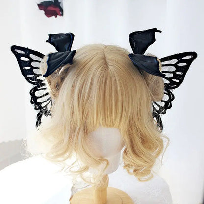 Kawaii Cosplay Angel Wings & Demon Horns Hairpin 🌸✨ | Gothic Lolita Anime Accessories 🎀👹