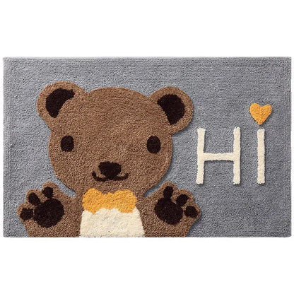 Kawaii Frog & Bear Plush Bath Mat 🐸🧸 | Non-Slip, Ultra-Absorbent Bathroom Rug for Cozy Decor! 🌟✨