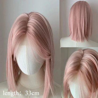 Kawaii Pink Blonde Bob Wig 🌸✨ | Lace Front Headband Wig for Cosplay & Daily Style 🎀💖