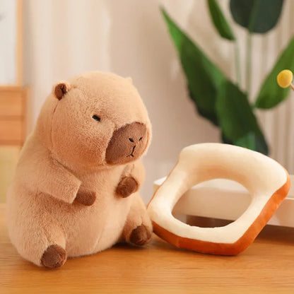 Capybara Cuddle Buddy 🦙✨ Toasty Dino Dress Plushie 🍞🎉 Boba & Fruit Fun! - Pixie Quill
