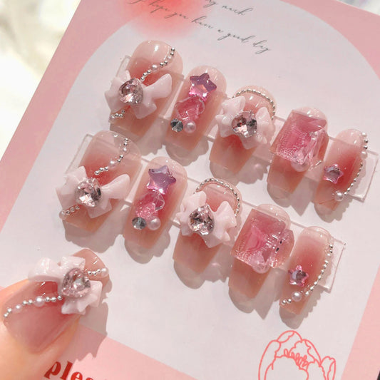 Adorable Blush Pink 3D Bow Nails 🌸✨ | Chip-Proof & Smudge-Proof Manicure Must-Have! 💖💅