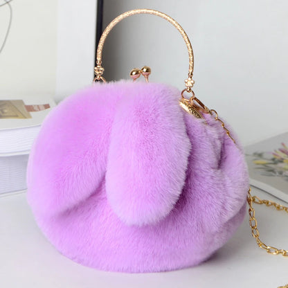 Adorable Kawaii Plush Rabbit Ear Crossbody Bag 🐰💕 - Perfect Cute Purse for Women & Girls! 👜✨