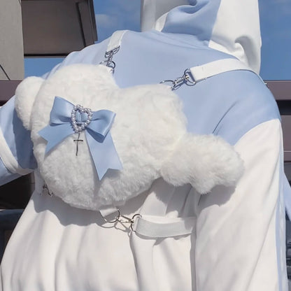 Kawaii Love Wings Mini Backpack 🎒✨ | Cute Furry Lolita Shoulder Bag for Girls 💖🌈