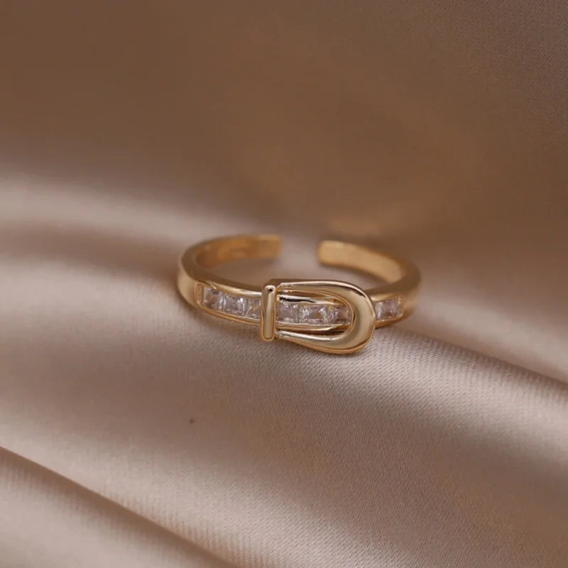 Kawaii Love Crystal Ring 💖✨ - 14K Gold Plated Heart Design for Elegant Daily Wear! 🌟💍