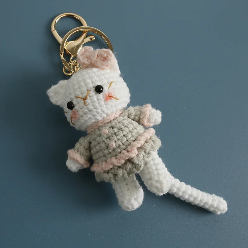 Handmade Kitten Crochet Keychain Cute Cat Charm For Keys And Bags Gift 🐱💖