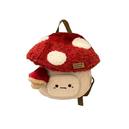 Mushroom Cartoon Backpack Women Plush Anime Bag Cute Gift 🎀🍄🧸