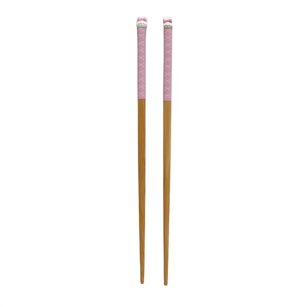 Bunny Love Chopsticks 🐇💕 - Whimsical Wooden Utensils for Sushi & Noodles - Fun for All Ages! 🍜🥢 - Pixie Quill