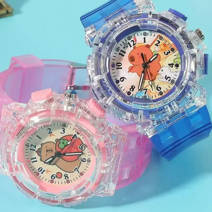 Kawaii Capybara LED Quartz Watch 🐾✨ - Adorable Cartoon Timepiece for Kids 🎉 - Perfect Birthday Gift! 🎁