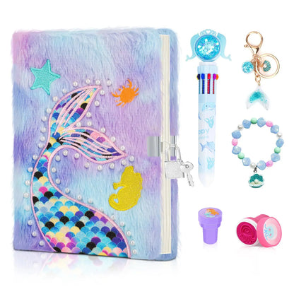 Kawaii Plush Secret Diary with Lock & Pen 🐾✨ Cute Cat Notebook for Girls - Perfect Christmas Gift! 🎁💖