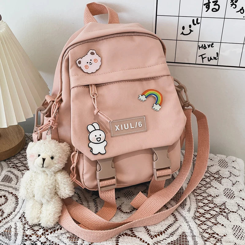 Kawaii Mini Backpack 🌸✨ | Cute Dual-Use School Bag for Girls 🎒 | Adorable Travel Rucksack for Teens 🌟