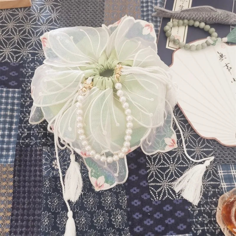 Kawaii Dreamy Lotus Pearl Handbag 🌸✨ | Vintage Hanfu Purse for Sweet Cosplay Princesses 🎀💖