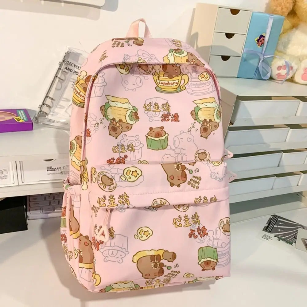 Capybara Backpack 🦙 | Fun & Spacious Nylon School Bag for Students 🎒✨