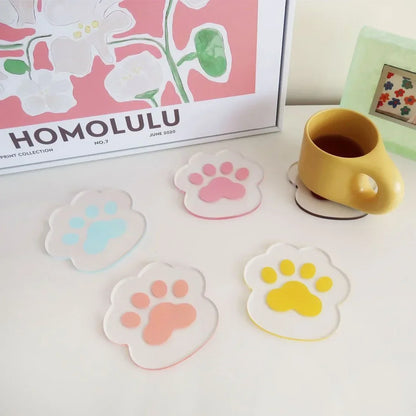 Kawaii Cat Paw Coaster 🌈 | Cute Acrylic Heat Insulated Cup Holder 🐾 | Adorable Home & Kitchen Decor!