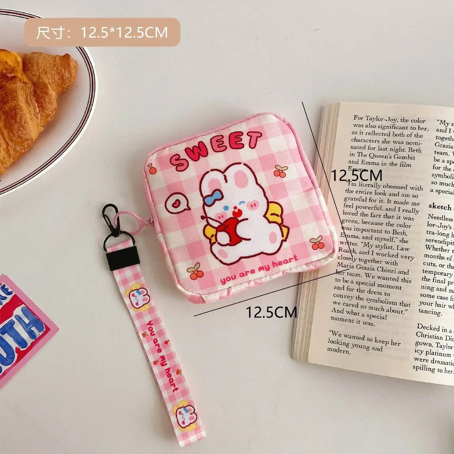 Kawaii Cartoon Cosmetic Pouch 🎀 | Mini Organizer for Makeup, Lipstick & Travel Essentials ✨