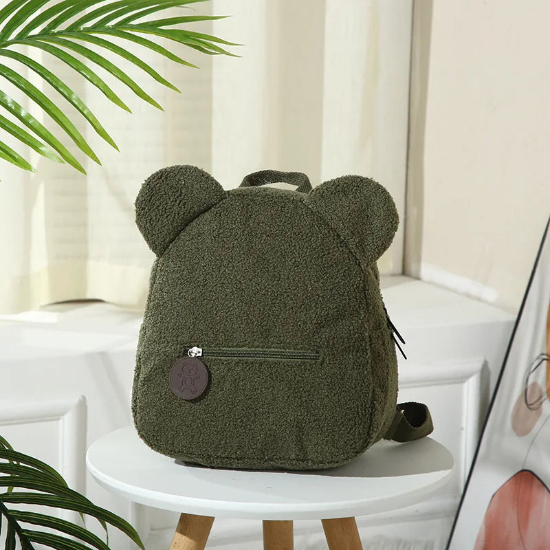 Adorable Kawaii Bear Plush Backpack 🐻✨ - Custom Name Embroidery for Kids, Perfect Autumn/Winter Outdoor Fun! 🎒💖