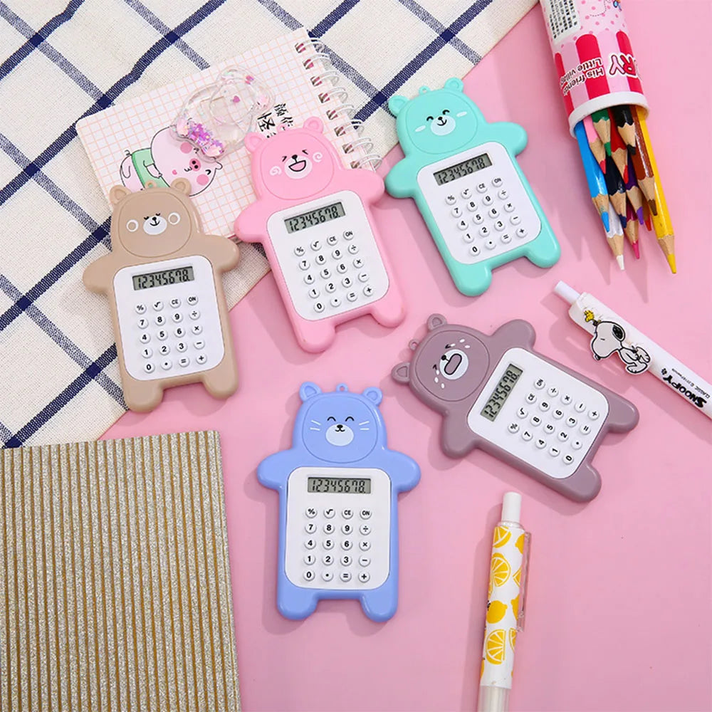 Adorable Pocket-Sized Kawaii Calculator - Cute Cartoon Design with 8-Digit Display 🌟📚