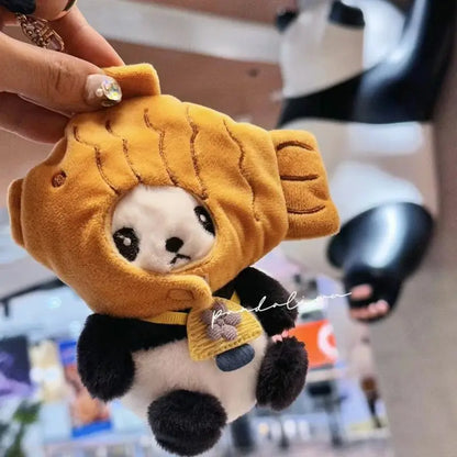 Kawaii Panda Plush Keychain 🐼✨ | Cute Taiyaki Doll Bag Pendant | Adorable Couples Keyring 🥳❤️