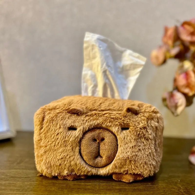 Adorable Capybara Plush Tissue Box 🐾✨ - Cute Kawaii Home Decor & Soft Toy!