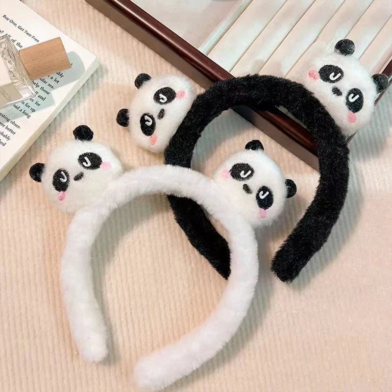 Kawaii Panda Plush Hair Band 🐼✨ | Non-Slip Cartoon Face Wash Headband for Girls | Cute Cotton Hair Accessories