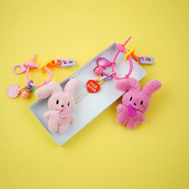 Adorable Kawaii Plush Bunny Keychain 🐰💖 | Cute Cartoon Rabbit Bag Pendant for Girls 🎀✨