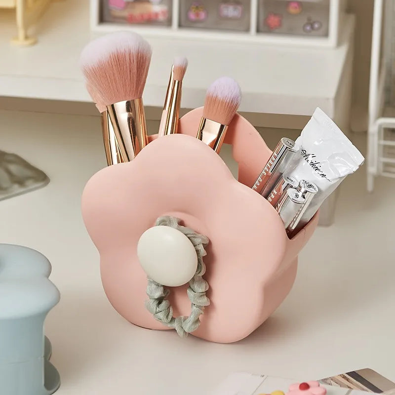 Kawaii Floral Desktop Organizer 🌸✨ - Cute Wall-Mounted Pen Holder for School & Office Supplies! 🖊️💖