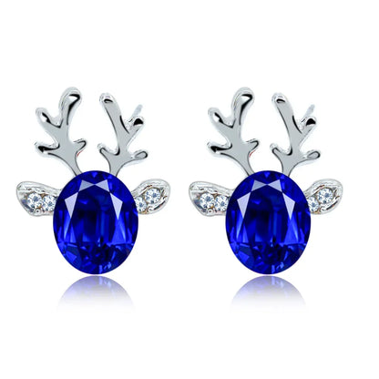 Deer Stud Earrings Cute Antler Charm CZ Crystal Gift For Girls Women 🎀🦌✨