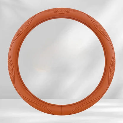 Kawaii Nappa Leather Steering Wheel Cover 🎀✨ | Cute & Stylish Universal Car Accessory for All Seasons 🚗💖