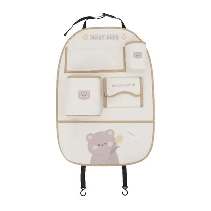 Adorable Kawaii Car Seat Storage Bag 🐻🐰 - Multifunctional Anti-Dirty Backseat Organizer for a Mess-Free Ride! 🚗✨