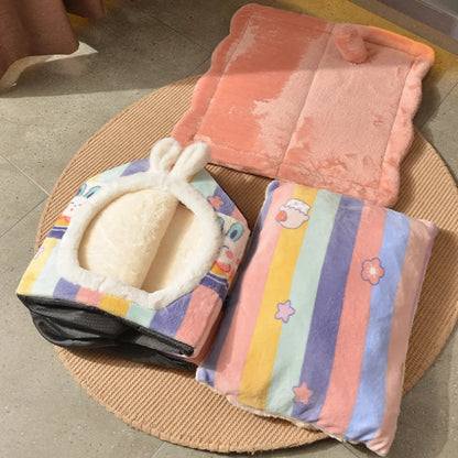 Cuddly Critter Cave 🐾✨ Foldable Pet Haven for Tiny Tails 🐶🐱